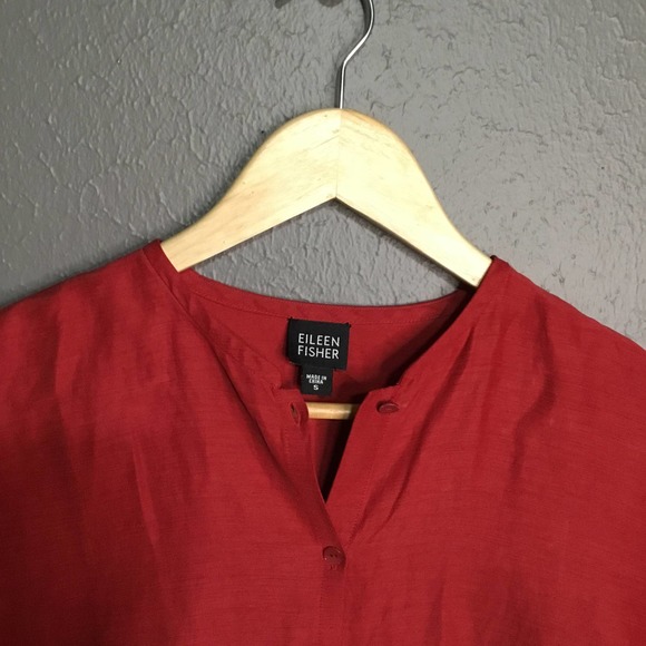 Eileen Fisher Button Long Sleeve Silk - Picture 3 of 4